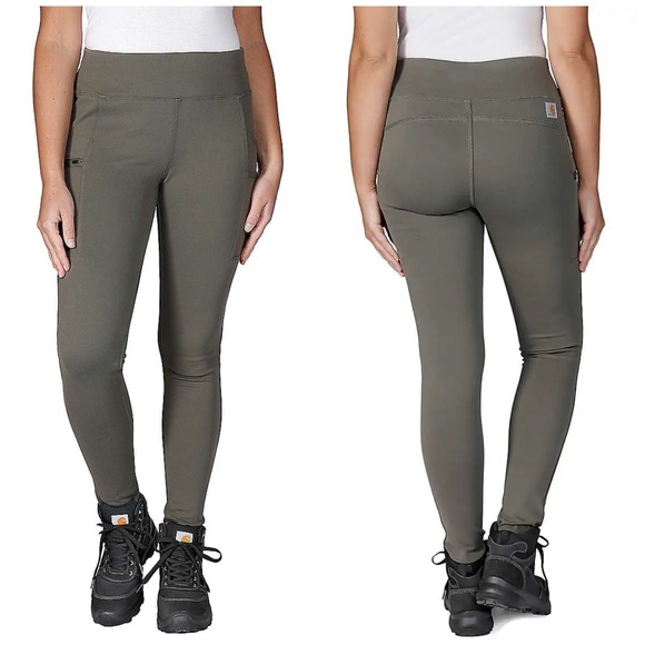 Carhartt Pants - Carhartt Force Fitted Light Weight Utility Legging Tarmac Olive Green Small 4-6
